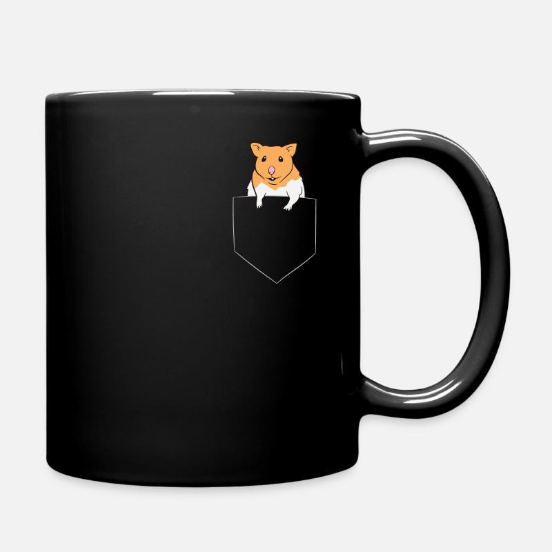 Hamster In Tasche Lustiger Hamster in der Tasche - Tasse einfarbig - Schwarz