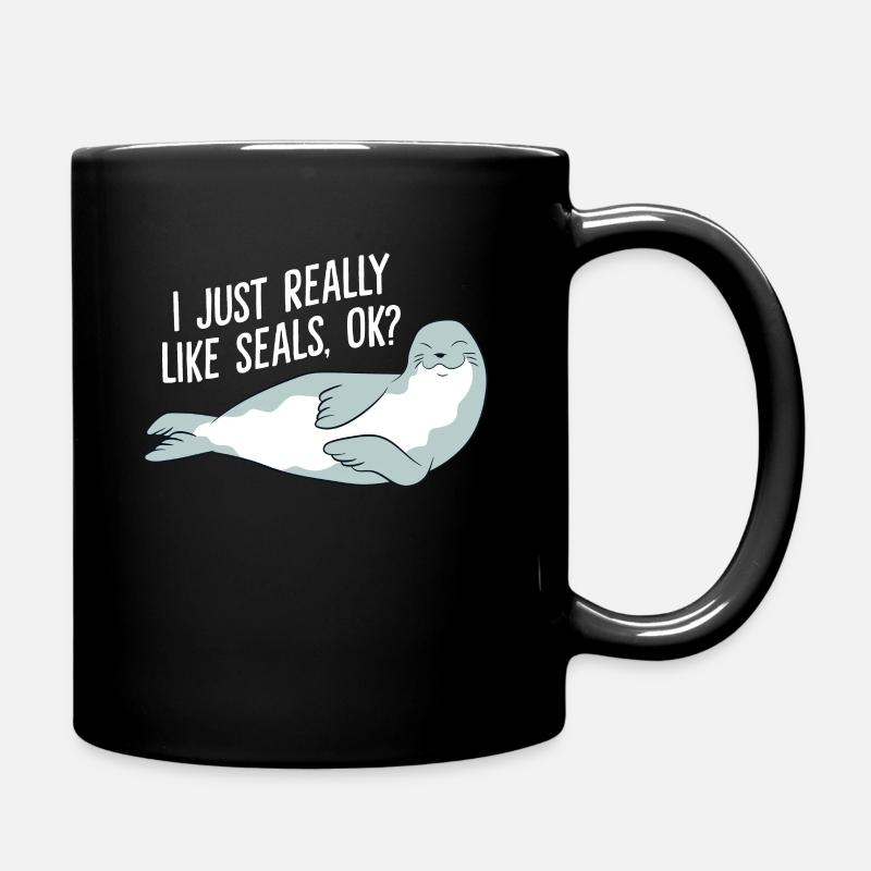 J’aime vraiment les phoques Ok - Mug uni - noir