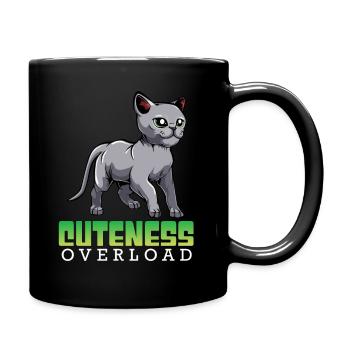 Russisch Blau Cuteness Overload Kawaii Katze - Tasse einfarbig - Schwarz - Rechts