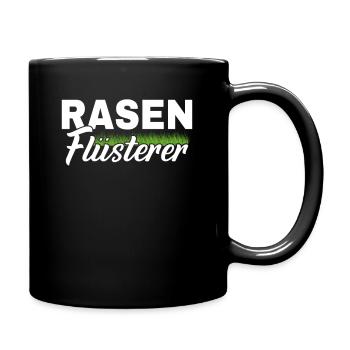 Rasenflüsterer Platzwart Greenkeeper Hobbygärtner - Tasse einfarbig - Schwarz - Rechts