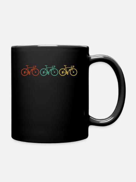 Rennrad Fahrräder Fixie Vintage Retro Geschenk - Tasse einfarbig - Schwarz