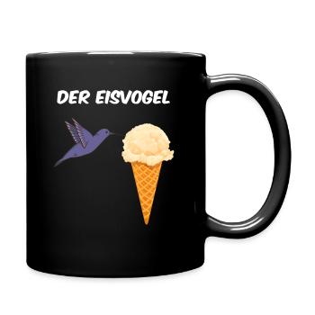 Der Eisvogel liebt leckeres Eis - Tasse einfarbig - Schwarz - Rechts