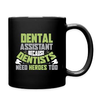Zahnarzt Dentist Zahn Zähne Dental Geschenk - Tasse einfarbig - Schwarz - Rechts