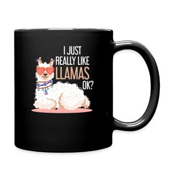 Lama - Tasse einfarbig - Schwarz - Rechts