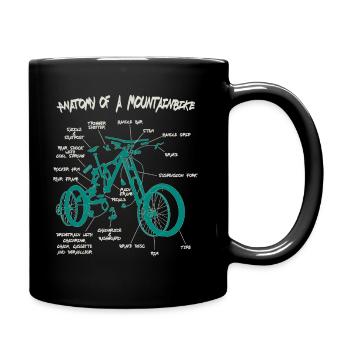 Anatomie d’un vélo de montagne en descente - Mug uni - noir - Droite