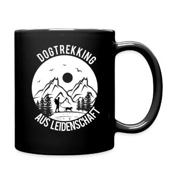 Dog trekking hiking with dog Canicross gift - Full Colour Mug - black - Right