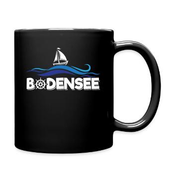 Bodensee Urlaub Segeln Segelschiff Segelboot - Tasse einfarbig - Schwarz - Rechts