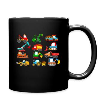 Chemise enfant véhicules de chantier et tracteurs - Mug uni - noir - Droite