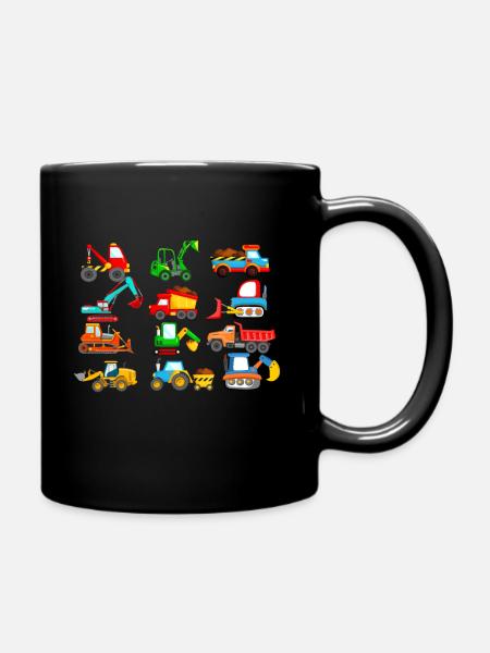 Chemise enfant véhicules de chantier et tracteurs - Mug uni - noir