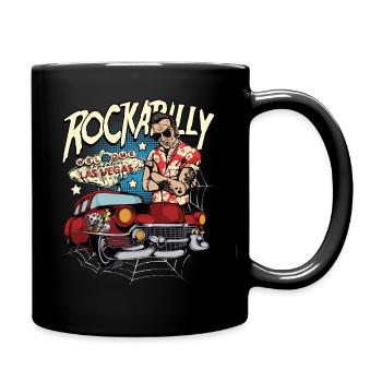Rockabilly Las Vegas Rocker Vintage Classic Car - Full Colour Mug - black - Right