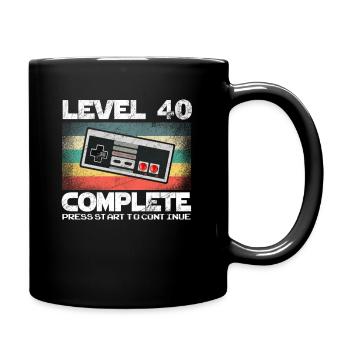 Level 40 Complete 40th Birthday Gift Retro Gamer - Full Colour Mug - black - Right