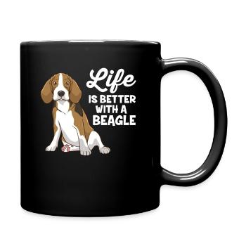 Chien beagle drôle La vie est meilleure avec - Mug uni - noir - Droite