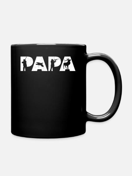 Jäger Papa Lustig Papa Jagd Vater Geschenk Papa Lov - Tasse einfarbig - Schwarz