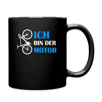 ICH BIN DER MOTOR Anti E-Bike Fahrrad Fahrer Biker - Tasse einfarbig - Schwarz - Rechts