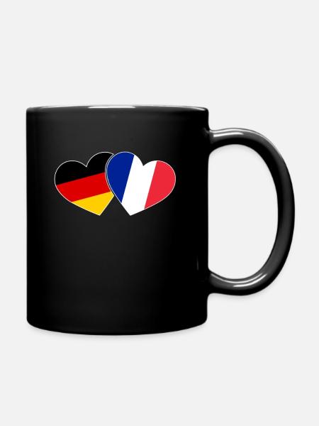 Frankreich und Deutschland Herz Paris Urlaub Reise - Tasse einfarbig - Schwarz