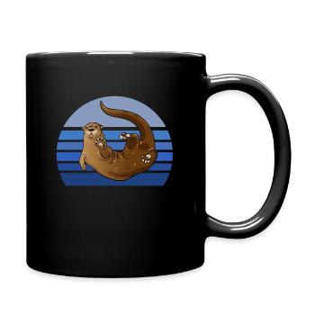 Otter Blue Retro - Mug uni - noir - Droite