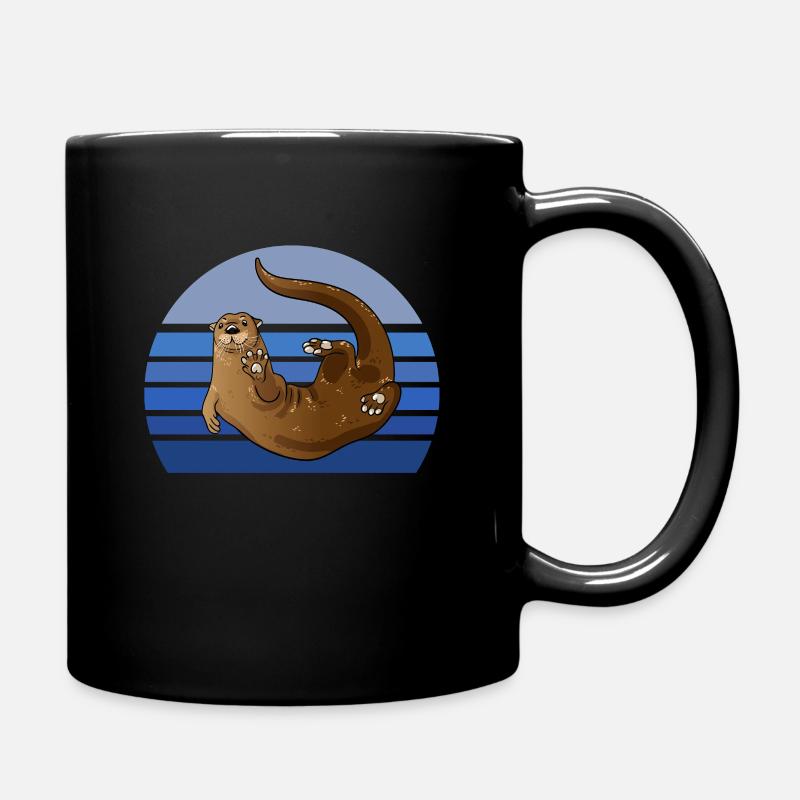 Otter Blue Retro - Mug uni - noir