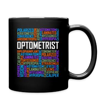Optiker Worte - Tasse einfarbig - Schwarz - Rechts