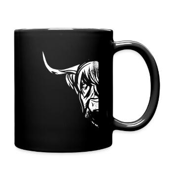 Tolles Highland Cattle Landwirt Rind - Tasse einfarbig - Schwarz - Rechts