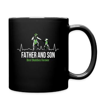 Heartbeat Motocross Father Son Vater Sohn Motorrad - Tasse einfarbig - Schwarz - Rechts