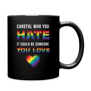 LGBT Hate Love - Full Colour Mug - black - Right