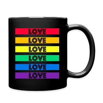 Love Shirt Gay LGBT Shirt Love is Love CSD Rainbow - Mug uni - noir - Droite