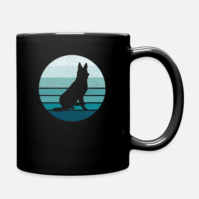 Deutscher Schäferhund - Retro, Vintage-Stil - Tasse einfarbig - Schwarz