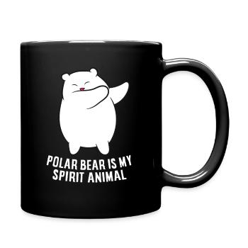 Mein Lieblingstier ist ein Eisbär Süßer - Tasse einfarbig - Schwarz - Rechts