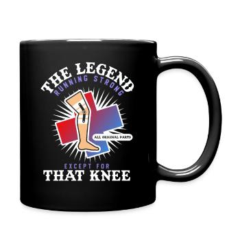 Lustige Knie-Chirurgie Gute Besserung Geschenk-Design - Tasse einfarbig - Schwarz - Rechts
