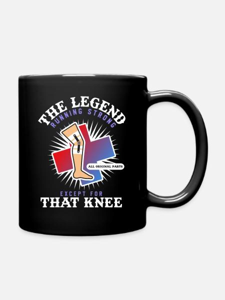 Funny Knee Surgery Get Well Soon Gift design - Full Colour Mug - black