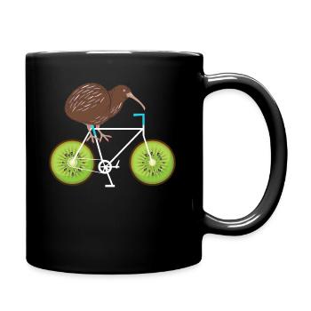 Neuseeland Kiwi Fahrrad - Tasse einfarbig - Schwarz - Rechts