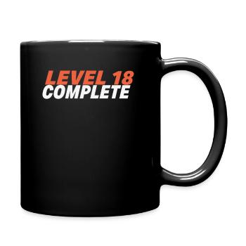 Chemise d’anniversaire 18 ans niveau - Mug uni - noir - Droite