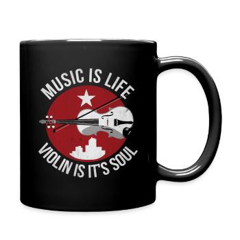 Violine - Tasse einfarbig - Schwarz - Rechts