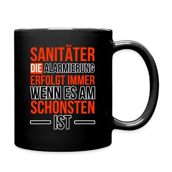 Sanitaeter Notarzt erste Hilfe Geschenk - Tasse einfarbig - Schwarz - Rechts
