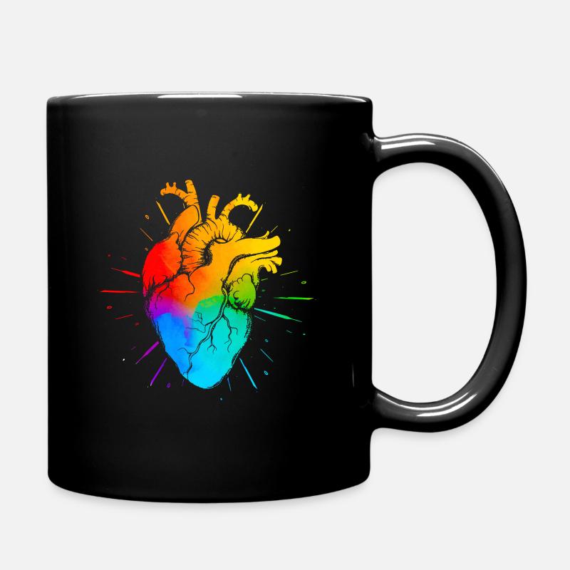 LGBT Rainbow Heart - Mug uni - noir
