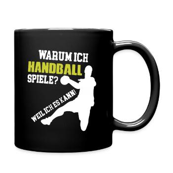 Handball Handballer Handball Geschenkidee - Tasse einfarbig - Schwarz - Rechts