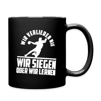 Handball Handballer Handball Geschenkidee Geschenk - Tasse einfarbig - Schwarz - Rechts