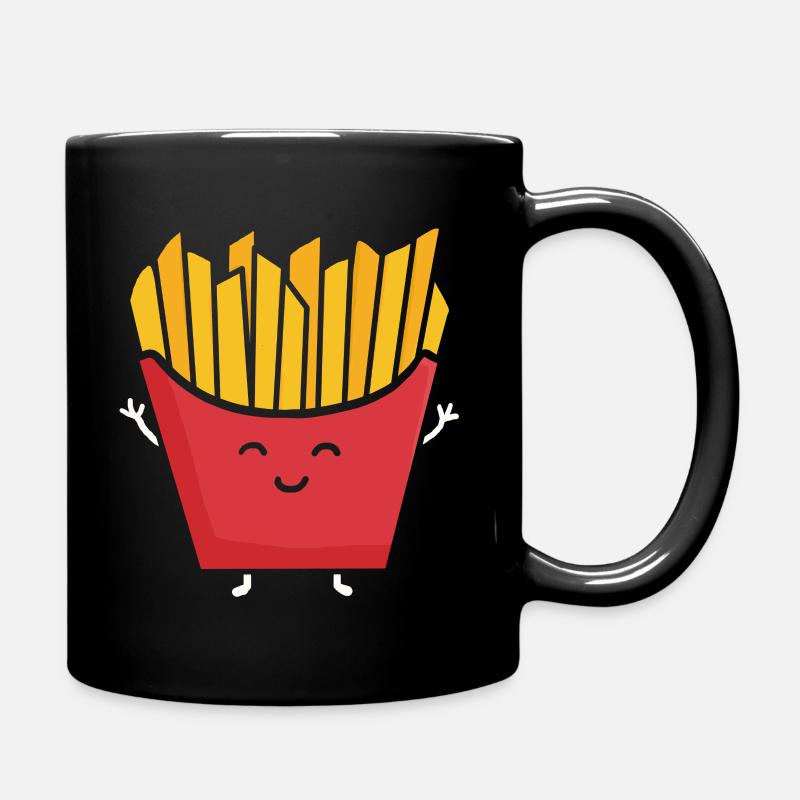 Pommes Pommes Frites - Tasse einfarbig - Schwarz
