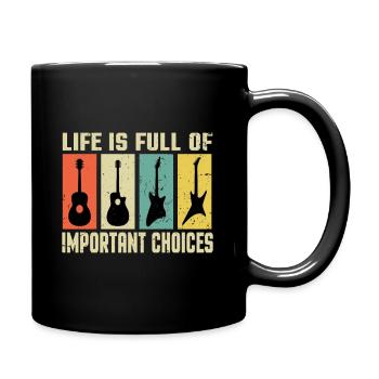Guitare vintage guitariste musiciens conception de guitare électrique - Mug uni - noir - Droite