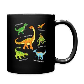 Dino Famous dinosaurs by name - Full Colour Mug - black - Right