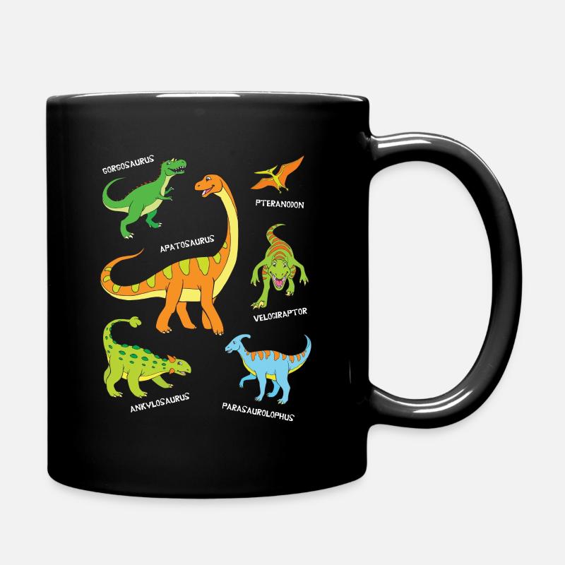 Dino Famous dinosaurs by name - Full Colour Mug - black
