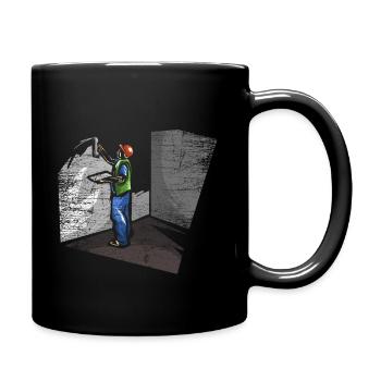 Stuckateur Putzarbeiten - Tasse einfarbig - Schwarz - Rechts