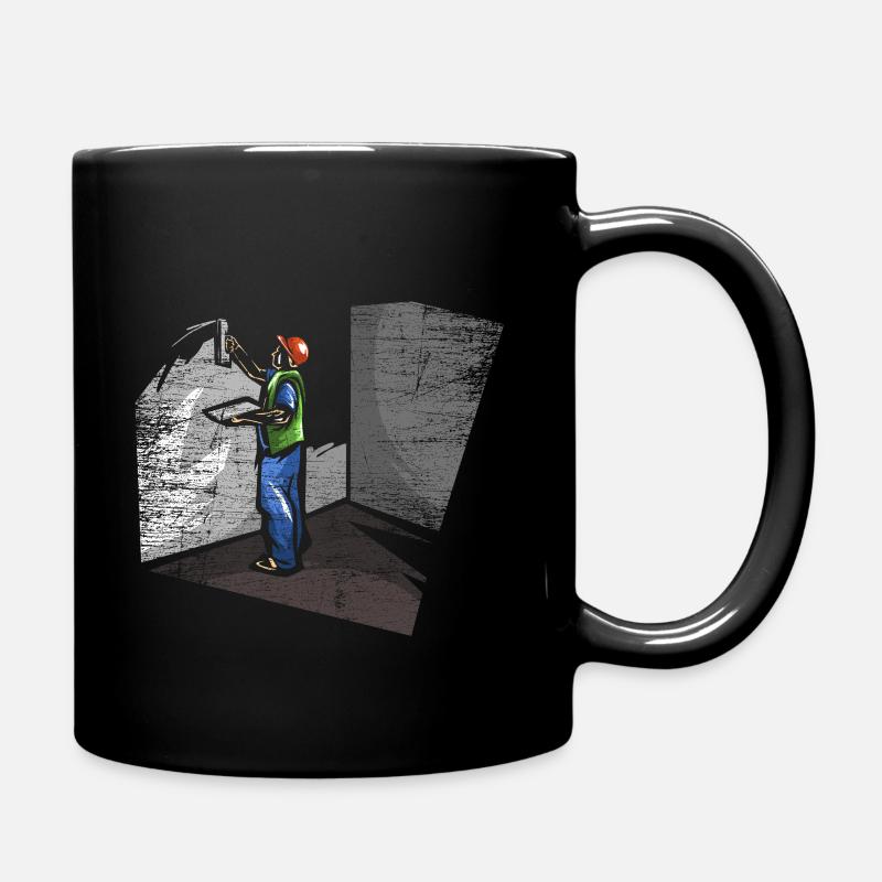 Plasterer cleaning work - Full Colour Mug - black