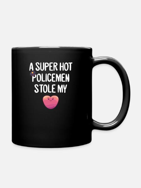 Les policiers ont volé mon cadeau d'amour policier coeur - Mug uni - noir