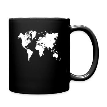 The world on your article. World map in white - Full Colour Mug - black - Right