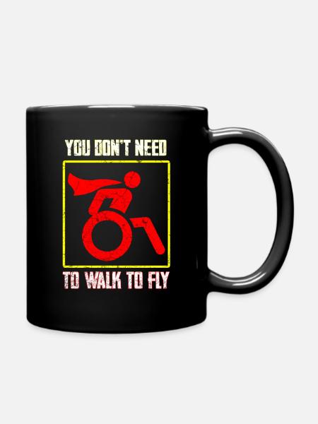 Cadeau handicap handicap humour en fauteuil roulant - Mug uni - noir