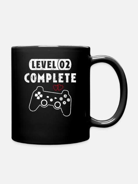 Vintage Level 2 Complete 2nd Wedding Anniversary C - Full Colour Mug - black