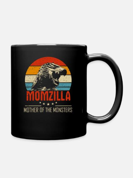 Momzilla Mother of The Monsters Retro Vintage Suns - Mug uni - noir