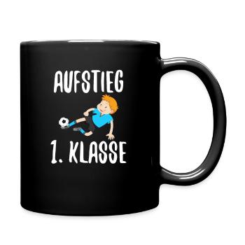 Einschulung Aufstieg Schulanfang Fußball Geschenk - Tasse einfarbig - Schwarz - Rechts