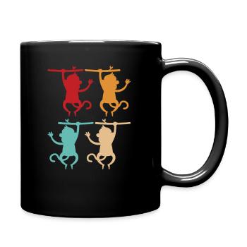 Affe - Tasse einfarbig - Schwarz - Rechts